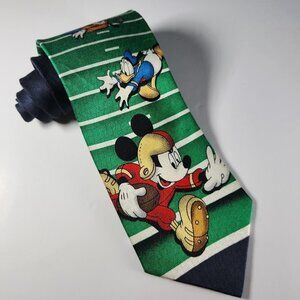 Mickey Mouse Football Necktie Men's 100% Silk Tie Made in Korea Mickey &… Co